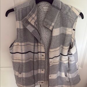 Gray and White Plaid Vest for Casual Layering